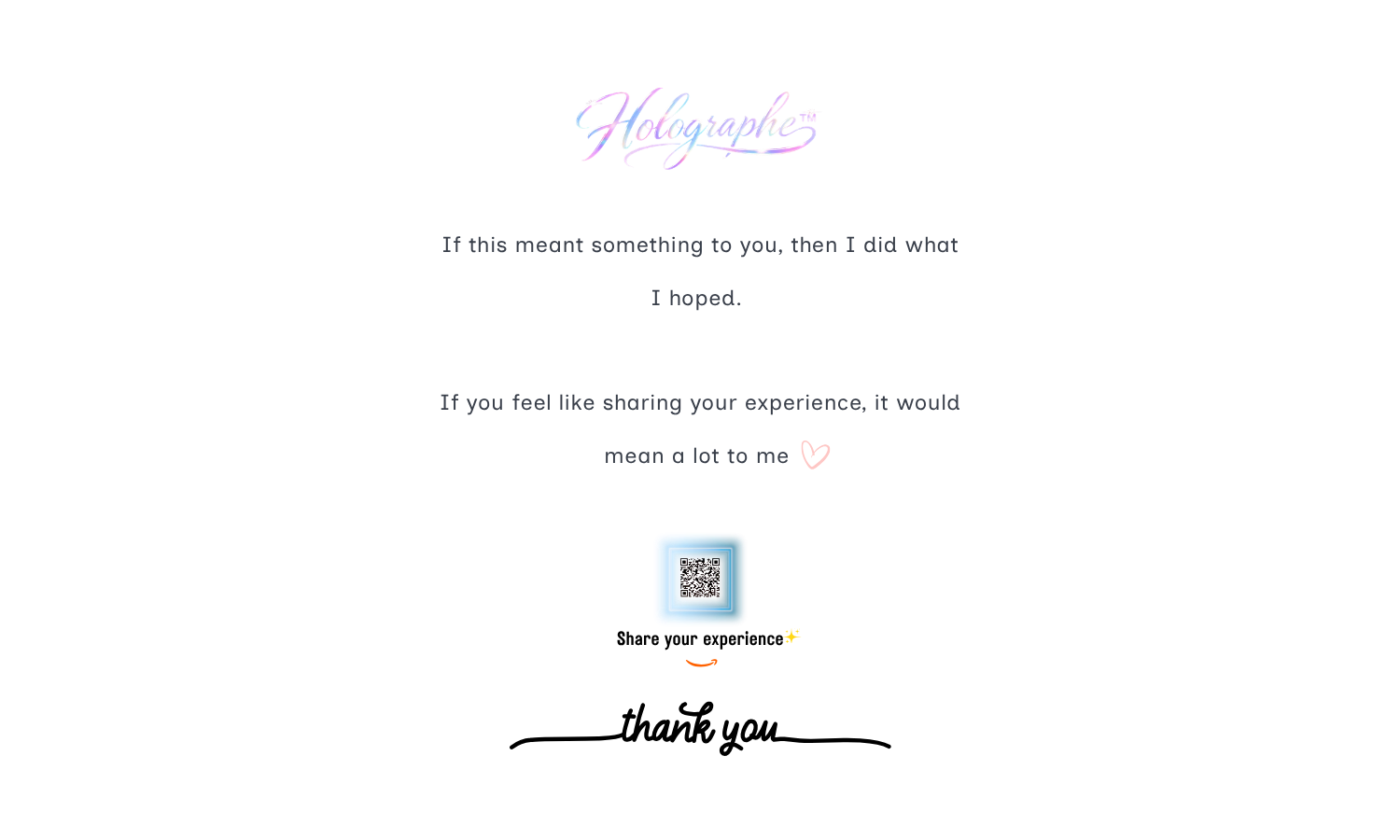 Holographe packaging example